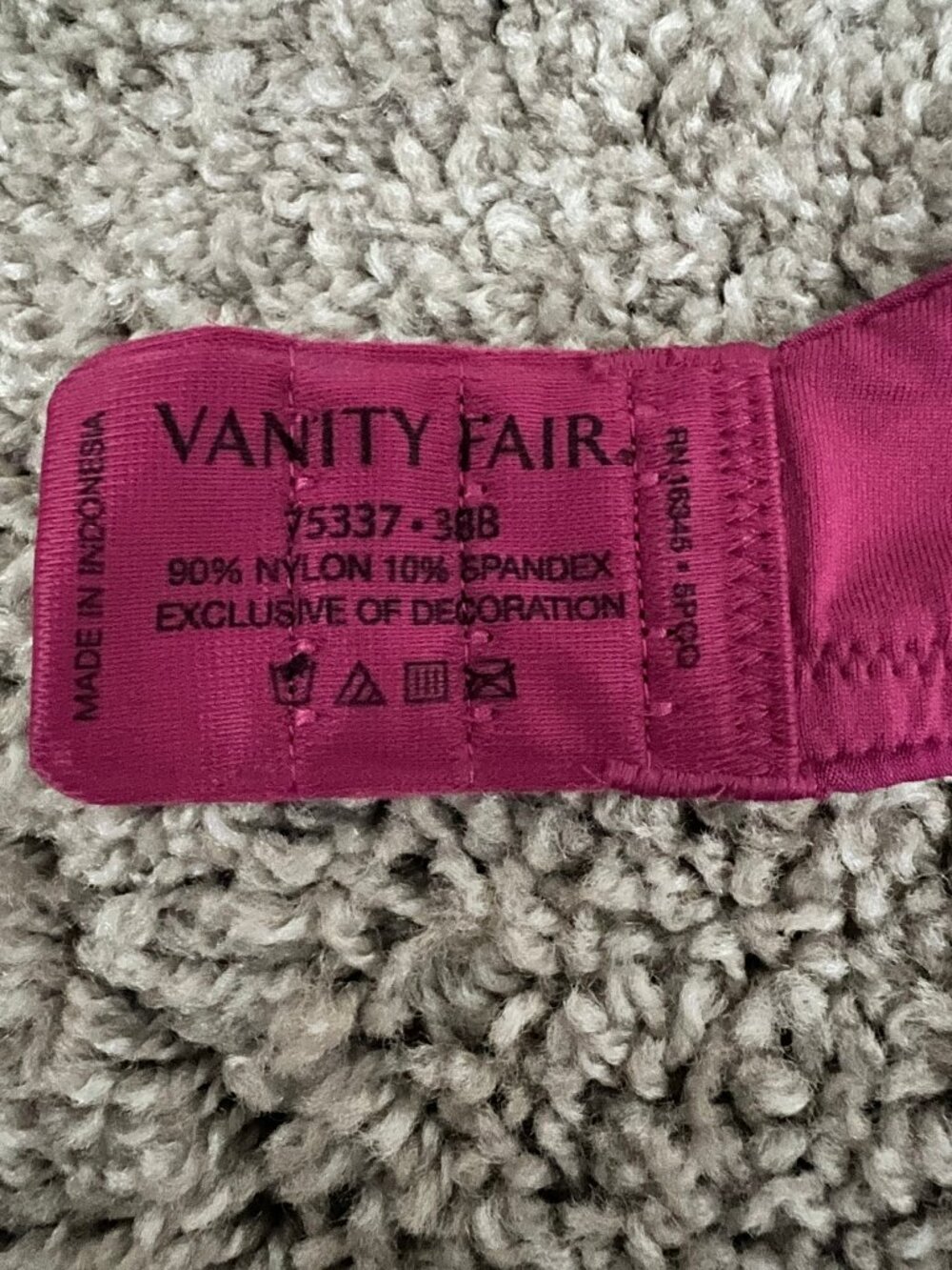 NWT Vanity Fair Women's Illumination Full Coverage Bra Plumberry 38B - Picture 5 of 6